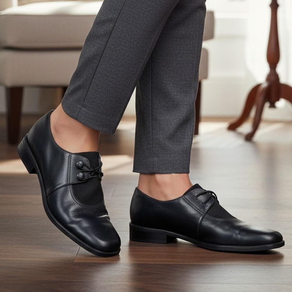 Vintage Nicole Womens Est 7.5 Navy Blue Derby Shoes Dark Academia Brazil